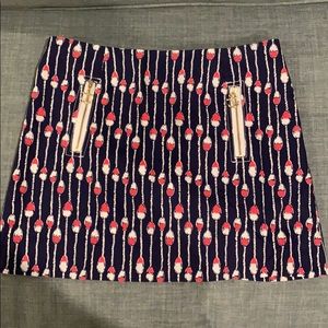 Lilly Pulitzer Skirt with Anchor Zipper Detail